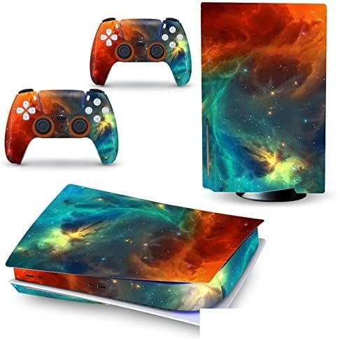 Peau Décalcomanie Console pour PS 5 Édition Disque 2 Contrôleurs Enveloppes Couverture Vinyle Version Disque pour PS5 41509 sans Bulles sans Mousse Anti-Rayures