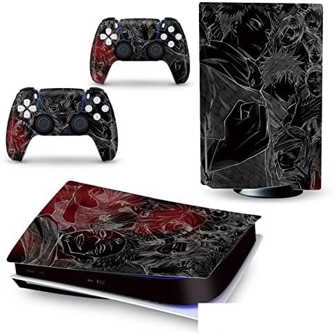 Peau Décalcomanie Console pour PS 5 Édition Disque 2 Contrôleurs Enveloppes Couverture Vinyle Version Disque pour PS5 21988 sans Bulles sans Mousse Anti-Rayures