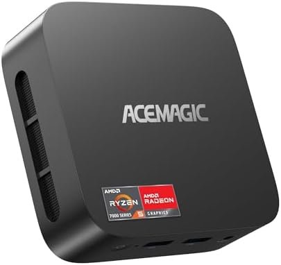 ACEMAGIC K1 Mini PC, AMD Ryzen 5 7430U (6C/12T, Up to 4.3GHz), 16GB DDR4 512GB M.2 2280 SSD Mini Desktop Computer BT 5.2/WiFi 6/Type-C/W11 Pro/4K UHD, Mini Tower PC with VESA for School/Office