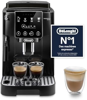 De'Longhi Magnifica Start ECAM222.20B, Automatic Coffee Machine with Milk Nozzle, Espresso Bean Machine with 4 Custom Recipes, Soft-Touch Control Panel, 1450W, Black