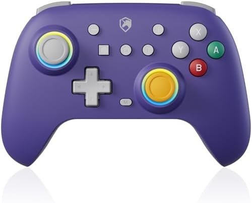 ECHTPower Purple Switch Controller, 2025 Retro Color Controller Switch 2 Wireless with Hall Joysticks/RGB/Macro/Turbo/Vibration, Controller Switch Pro Compatible with Switch/OLED/PC/Adroid/iOS