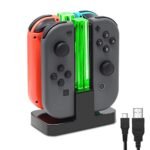 FASTSNAIL Controller Charger Compatible with Nintendo Switch & Switch OLED for JoyCon Charging Station with USB C Cable, Accessories Compatible with Nintendo Switch