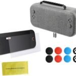 FUANA Étui de transport en EVA pour Nintendo Switch 2 avec 12 cartouches de jeu, 30 x 15 x 8 cm, sac de protection compact et portable en noir ou gris