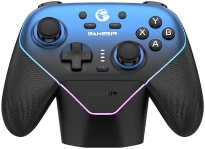 GameSir Super Nova Manette Sans Fil avec Station de Charge – Joysticks à Effet Hall, Gâchettes Réglables – Switch/Switch 2 Gyro, PC, Mobile – Nightfall Blue
