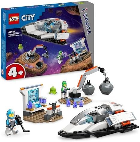 LEGO City Le Vaisseau et la Découverte de l’Astéroïde, Jouet de Véhicule, Cadeau pour Garçons et Filles Dès 4 Ans, 2 Minifigurines d'Astronautes et Figurine d'Extraterrestre 60429