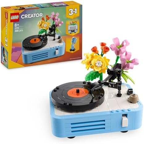 LEGO Creator 3-in-1 Turntable and Its Flowers - Building Game with Plants - Transforms into a Radio or Microphone - Music Toy for Boys or Girls from 8 Years Old - Original Gift 31172