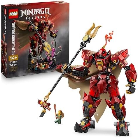 LEGO Ninjago The Fire Knight Robot - Monstrous Construction Game - Articulated Figure, 2 Minifigures & Sea Monster on Display - Birthday Gift for Boys from 14 Years Old 71846