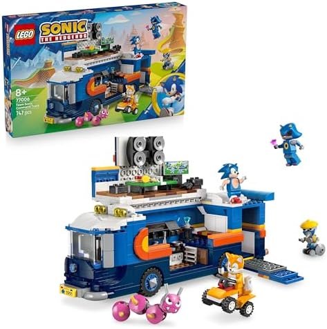 LEGO Sonic The Hedgehog The Sonic Team Control Truck - Interactive Toy with 4x4 Car & 5 Figurines Including Metal - Gift for Boys, Girls & Video Game Fans from 8 Years Old 77006