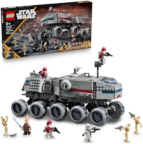LEGO Star Wars 75413 The Clone Wars The Juggernaut of the Republic - Construction Toy with 3 Droids & 5 Minifigures Including 1 with Lightsaber - Gift for Boys or Fans from 9 Years