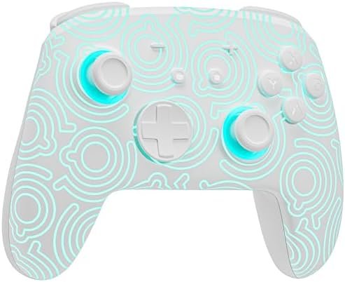Manette Switch 2 Pro, Manette Switch Sans Fil Compatible avec Nintendo Switch 2/OLED/Lite, Firefly Bluetooth Switch 2 Pro Controller avec 7 Couleurs LED/Paddle/Turbo - Blanc