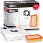 McFiltre 10 Vacuum Cleaner Bags + 1 Filter Compatible with Kärcher WD4 P S V-20/5/22, WD5 P V-25/5/22, WD6 P S V-30/6/22/T, MV4, MV5, MV6 Alternative for Kärcher KFI 487 as KFI 4410 Type KA 33