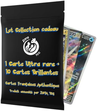 Pack of 10 Glossy Cards + 1 Ultra Rare Card - Authentic French Cards - Collector Gift - No Duplicate - Premium Selection