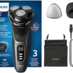 Philips Electric Shaver Series 3000 Wet & Dry Men's Electric Shaver with SkinProtect Technology, Retractable Trimmer, Charging Stand, Travel Bag, Black, Model S3342/13