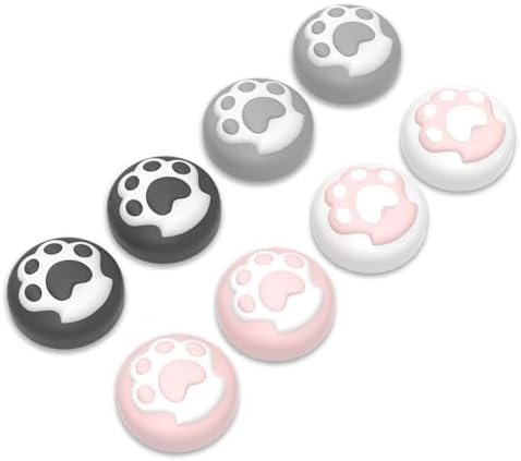PlayVital Joystick Cap for Nintendo Switch 2 Joycon, Cover Stick for Switch 2 Accessories, Thumb Grips Caps Joystick Protection-Paw Cat,8pcs