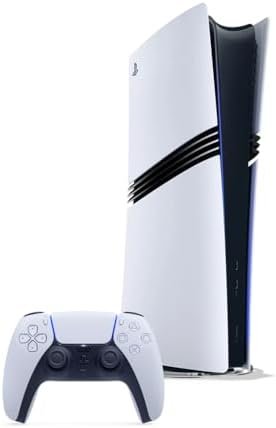 Playstation Sony, 5 Pro, PS5 avec 1 Manette Sans Fil DualSense, Couleur : Blanche