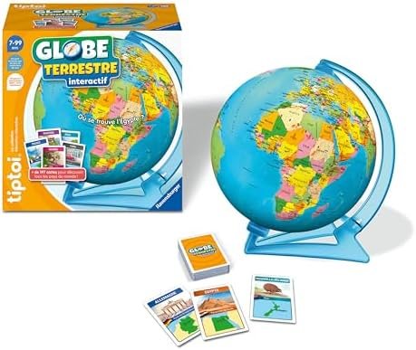 Ravensburger - tiptoi® - Interactive game - Interactive globe - Player sold separately - Electronic educational game, without screen - Ages 7 and above - French version - 00 191