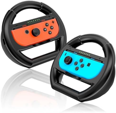 Shadowin Lot de 2 volants compatibles avec Nintendo Switch et OLED Joy-Con, accessoires de manette Joycon pour Mario Kart 8 Deluxe