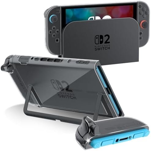 Transparent Dockable Case for Nintendo Switch 2 (2025), Shockproof Hard PC Cover Case Ultra-Thin Case for Nintendo Switch 2 and Joy-Cons Console, Anti-Scratch