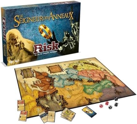 Winning Moves - Risk The Lord of the Rings - Board Game - Board Game - Ages 10+ - 2 to 4 Players - French Version