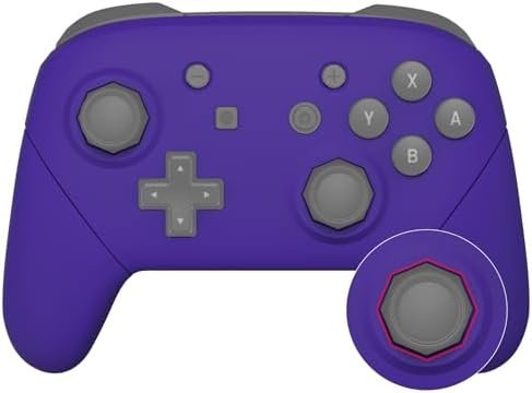 eXtremeRate Replacement Case for Nintendo Switch Pro Controller, Front Cover with Octagonal Joystick Hole, Back Covers and Grips for Switch Pro Controller, Purple