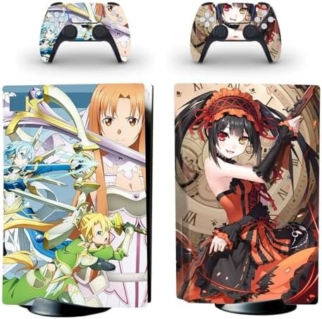 pour PS5 Skin Disc Edition Anime Console Et Contrôleur Vinyl Cover Skins Wraps pour PS 5 Disc Version(5788) sans Bulles sans Mousse Anti-Rayures