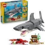 LEGO Creator 3-in-1 The Redoutable Shark and Treasure Chest Figurine Sea Animal Transforming into Monkfish or Manta Ray Decoration Original Gift for Boy or Girl from 8 Years 31381